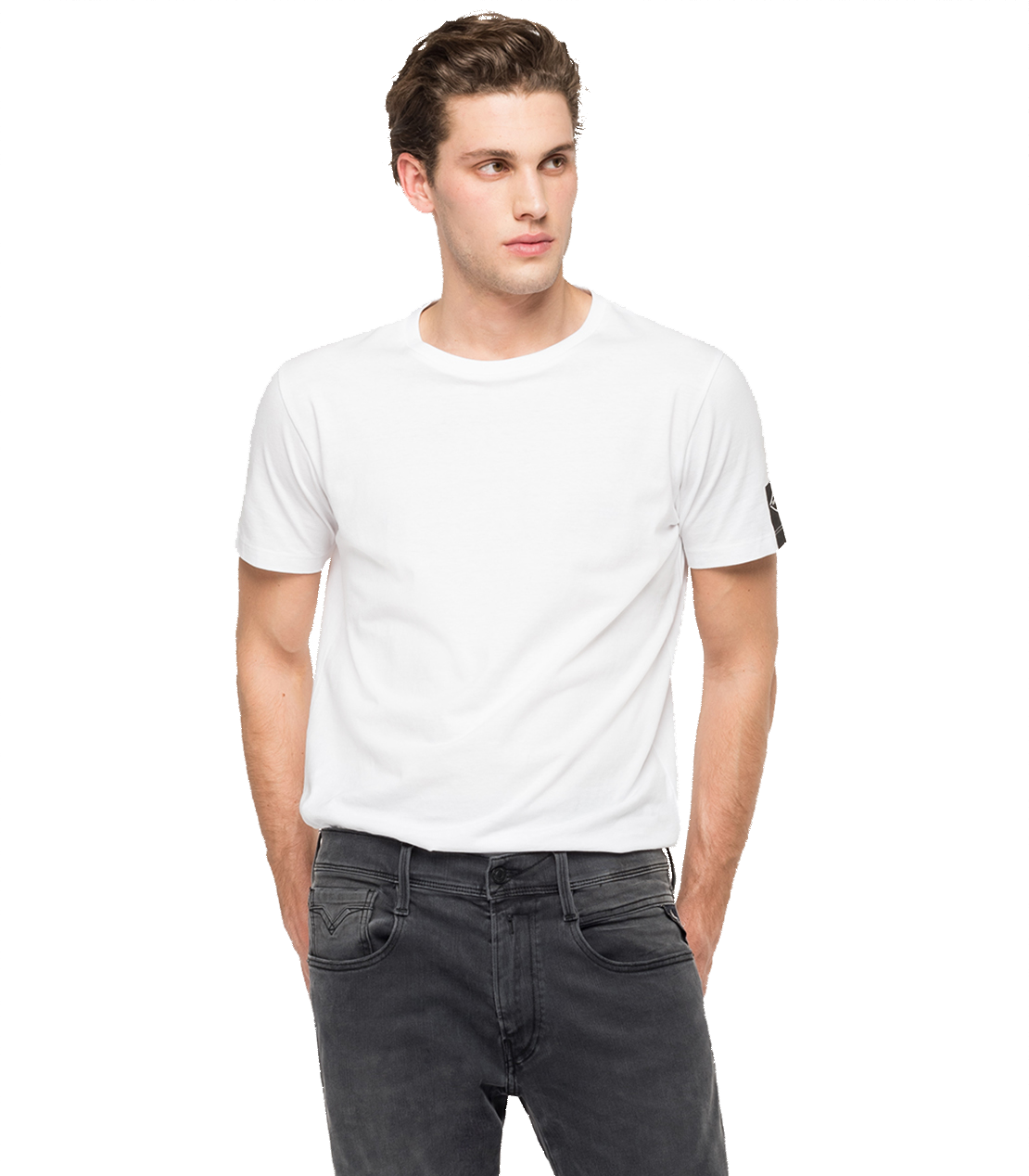 ANBASS 11.5oz ハイパーフレックス RE-USED ブラックストレッチデニム 詳細画像 ミディアムグレー 4